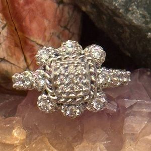 Judith Ripka CZ sterling silver ring